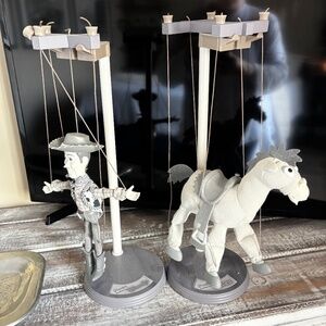 Woody and bullseye B&W Marionette dolls (Disney)